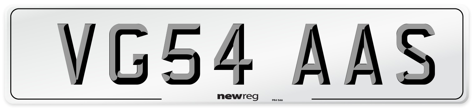 VG54 AAS Number Plate from New Reg